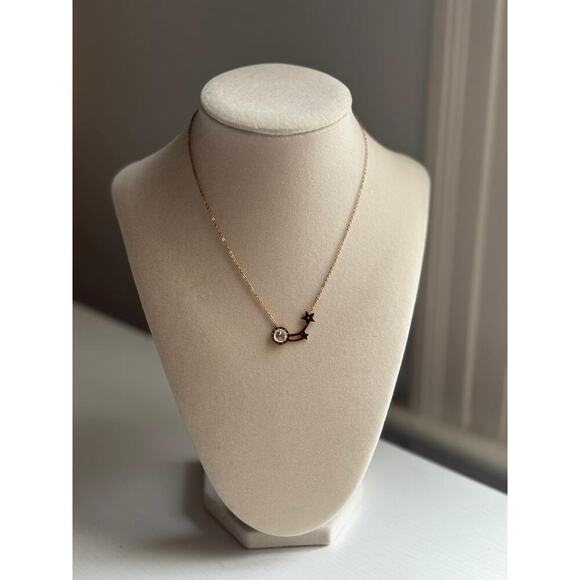 unbrand Jewelry - Gold Star Pendant Necklace Crystal Minimal Dainty Celestial Jewelry